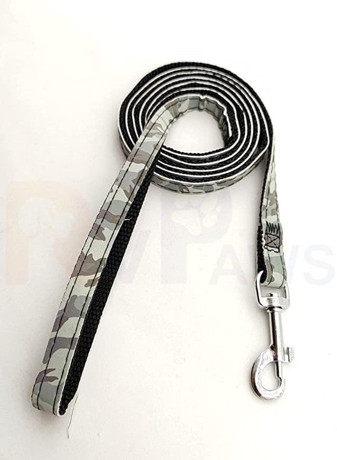 Pups&Pets سترة مبطنة من النايلون 10 مم قابلة للتعديل مع حزام مطبوع بنمط شريطي ومقود طويل، مثالية للمشي في الهواء الطلق/تدريب الكلاب والجراء (أسود) - Image 4